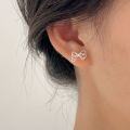 wholesale S925 Sterling Silver Bow Ear Studs Women New Korean Version Luxury Fashion Minimalist Ins Earrings-0-1