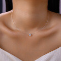 925 Sterling Silver Invisible Fishline Moissanite Teardrop Pendant-0-1