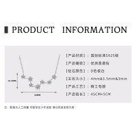 S925 Silver D Color Moissanite 9-Stone Row Cross Necklace-Big Dipper Necklace [White Gold]  925 Silver
