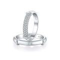 wholesale S925 sterling silver couple rings with gift box, luxury brand-inspired love bands, high-end matching wedding proposal rings, customizable engraving-0-4