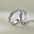 wholesale S925 Sterling Silver Exquisite Round Diamond-Embedded Ring for Men and Women, Minimalist and Elegant Plain Silver Couple's Band-0-0