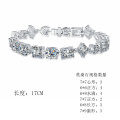 S925 Sterling Silver Geometric Irregular Tennis Bracelet with Moissanite and Zirconia for Women-0-3