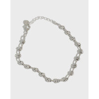 wholesale S925 Sterling Silver 631-632 Korean Style Personality Chain Link Ins Cold Minimalist Chain Unisex Couple Bracelet-Short [16cm+3cm] 925 silver