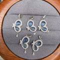 wholesale S925 Silver New Style Natural Aquamarine Inlaid Accessory Hand String Necklace Accent Beads Handmade DIY Crystal Jewelry-0-15