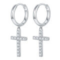 wholesale 925 Silver Amazon Bestseller Hip-Hop Style Cross D Color VVS Moissanite Stud Earrings Unisex-0-4