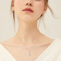 S925 Sterling Silver Moissanite Curve Pendant Necklace, Factory Direct Clearance with Free Shipping-0-0