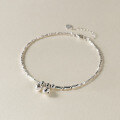 wholesale S925 Silver New Light Luxury Niche Design High-end Bamboo Knot Bell Crushed Silver Bead Anklet S7512-0-3