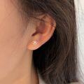 wholesale S925 Sterling Silver Four-Leaf Clover Ear Studs for Women, Ins Light Luxury Fashion Exquisite Earrings, Japanese and Korean New Style-0-3
