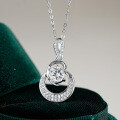 Sterling Silver 1-Carat Moissanite Star Moon Pendant Necklace-0-4