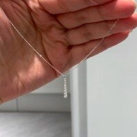 wholesale S925 sterling silver petite and luxurious minimalist one-word zirconia flash diamond necklace for women, elegant and understated chic collarbone chain-Platinum>925 silver
