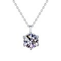wholesale S925 Sterling Silver Classic Six-Prong Moissanite Diamond Necklace for Women, Collarbone Chain, Small and Unique Design, Minimalist Pendant, Cross-Border New Product-0-4