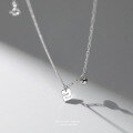 wholesale S925 Sterling Silver Lucky Square Pendant Minimalist Women's Collarbone Necklace With Engraved English Lettering-0-2