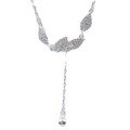 wholesale 999 Silver Full Diamond Leaf-Connected Tassel Necklace, Advanced Versatile Niche Design Sense Choker Wholesale-0-4