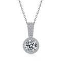 Sterling Silver 1-Carat Moissanite Pendant Necklace for Women-0-3