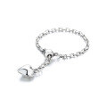 wholesale S925 Sterling Silver Beaded Tassel Heart Pendant Adjustable Ring for Women, Sweet Creative Style-0-4