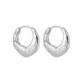 wholesale S925 Sterling Silver Irregular Lava Matte Ear Cuffs for Women with Textured Feel, Minimalist and Unique Temperament Silver Ear Accessories-0-5