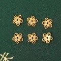 wholesale Metal S925 Silver Gold Plated 8mm Flower Spacer Beads for DIY Bracelet Necklace Stringing-0-1