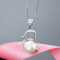 wholesale S925 Sterling Silver Small Snake Pearl Pendant for Women, Minimalist and Luxurious Hollow-Out Design Zodiac Pendant Wholesale-0-1