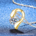 S925 Silver Cross-Border Original Moissanite Necklace with Heart Design-0-1