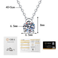 S925 Sterling Silver Moissanite Simple and Versatile Necklace Wholesale-1ct Moissanite, white gold  925 silver