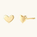 wholesale 10K Gold Heart Stud Earrings for Women, Simple and Elegant Ear Accessories Wholesale, Fashionable Ins High-End Sense Ear Cartilage Piercing, Hypoallergenic-0-0