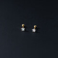 wholesale S925 Sterling Silver Inlaid Diamond Star Earrings Heart Square Geometric Five-Pointed Star Earrings M00061-0-2