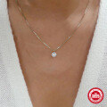 wholesale S925 Sterling Silver Cross-Border Hot-Selling Simple Ins Style Single Zircon Four-Prong Pendant Necklace-0-3
