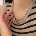 wholesale S925 Sterling Silver Pig Nose Necklace for Women, Fashionable Minimalist Cold Style, Spring and Summer Long and Short Layering Chain, High-end Feel-0-1