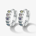 wholesale 925 Sterling Silver Earrings Light Luxury Ins Style Colorful Heart Zircon Bracelet Ring Cute Niche Jewelry Set-0-6