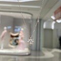 wholesale S925 Sterling Silver Minimalist Design Retro Literary Heartfelt Sun Pendant Necklace with Zircon Inlay High-end Collarbone Chain-0-1