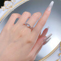 wholesale S925 Silver New 1 Carat Heart-Shaped Ring for Women, Fashion Ring Band, Daylight Versatile Style-0-3