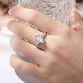 wholesale 18k Gold Plated S925 Silver 3 Carat Moissanite Five-Stone Ring, Small Design Engagement for Women-0-8
