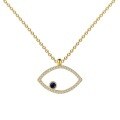 wholesale S925 Sterling Silver Evil Eye Necklace for Women, Blue Bead Eye Design, High-End and Niche Luxury Collarbone Chain-0-6