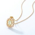 wholesale [Gold Plated 925 Silver] New Japanese Retro Court-style Grape Stone Geometric Pendant Collarbone Chain, Niche Design-0-3