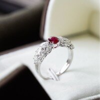 wholesale S925 sterling silver full-body high-end luxury fashion versatile ring for women in European and American vintage style French ring-BZ0448-White Gold>US Size 8