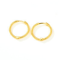 wholesale Sterling Silver Minimalist Geometric Twisted Hoop Earrings with Latch Back, Small and Niche Design, Versatile and Trendy-Gold inner diameter 12mm