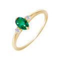 wholesale Wholesale of Spring New Arrivals Jewelry: 9K Gold French Retro Light Luxury Lab-Grown Emerald Ring-0-3