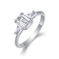 Metal Material Fashion Silver Non-Fading Moissanite Luxury Ring, Custom Processing for Cross-Border Niche Premium Sales-0-18