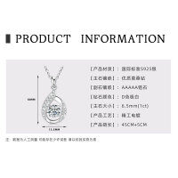 925 Sterling Silver D Color Moissanite Geometric Drop Pendant Necklace-Teardrop necklace in white gold  925 silver