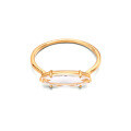wholesale S925 Sterling Silver Natural Rock Crystal Ring for Women, Minimalist and Versatile OL Understated Style Band-0-4