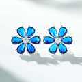 Sterling Silver Necklace with Flower Pendant and Zircon Chain-0-13