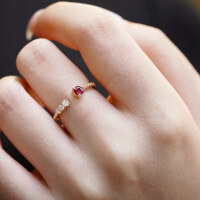 wholesale S925 Sterling Silver Red Elk Full Body Vintage Open-End Ring, Fashionable Classic French Luxury Statement Ring for Versatile Commuting Women-BZ0553-Gold Adjustable opening