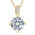 Sterling Silver Fashion Pendant Necklace with Moissanite-0-3