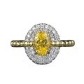 wholesale S925 Gold-Plated High-Carbon Diamond 5*7 Wealth Yellow Diamond Ice-Cut S925 Silver Ring-0-4