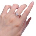 wholesale S925 Silver Metal Material Live Streaming 6*6 Pagoda Ring for Women with Simulated Diamond Cutting, Minimalist and Elegant Diamond Ring, Drop Shipping-0-4