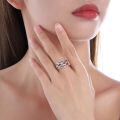 925 Silver Exaggerated Hollow 3D Figure-8 Ring, Customizable Unique Design-0-2