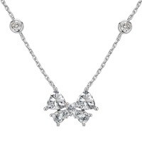 wholesale S925 Sterling Silver Cross-Border New Style Women's Butterfly Zircon Inlaid Fashion Exquisite Design Collarbone Chain Ready Stock Wholesale-White gold and white diamonds DY190731-SW-WH>925 silver