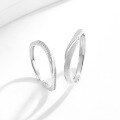 wholesale 925 Sterling Silver Beautiful Prospect Couple Adjustable Ring Minimalist Niche Design Matching Bands 520 Gift-0-3