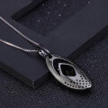 wholesale 925 Silver Italian Craft Original Designer Gemstone Necklace with Natural Tea Quartz Pendant-0-2