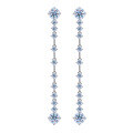 wholesale S925 Sterling Silver Cross-Border Moissanite Earrings with Heavy Workmanship Long Tassel Drop Earrings for Women, Ear Clips-0-4